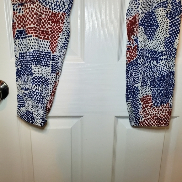 HEI HEI M Printed Nouveau Harem Jogger Pants Drop Crotch Cargo - Picture 6 of 12